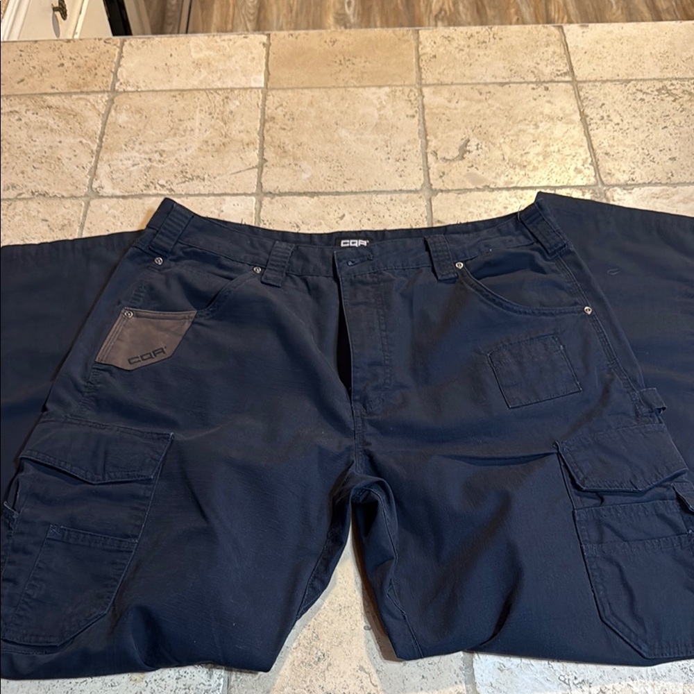 CQR Men's Navy Cargo Pants